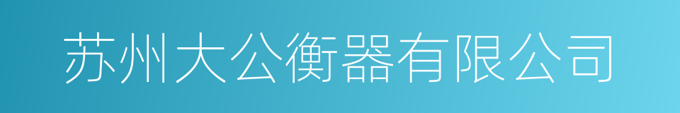 苏州大公衡器有限公司的同义词