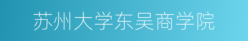 苏州大学东吴商学院的同义词