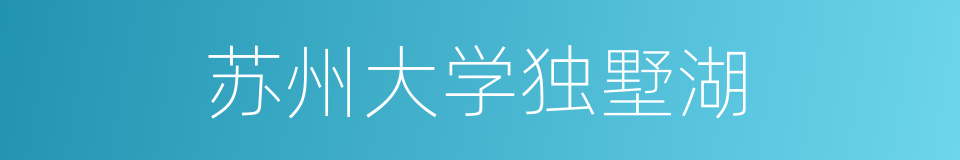 苏州大学独墅湖的同义词