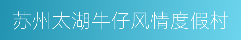 苏州太湖牛仔风情度假村的同义词