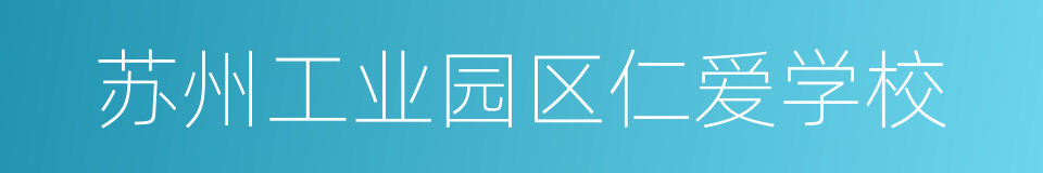 苏州工业园区仁爱学校的同义词