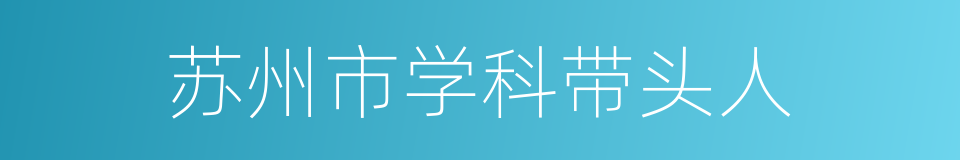 苏州市学科带头人的同义词