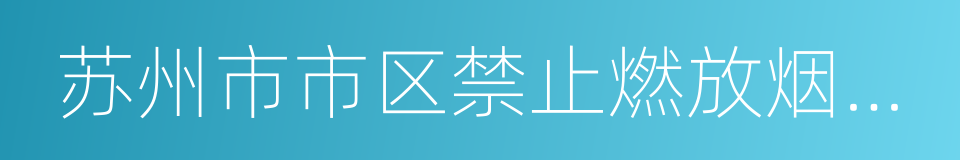 苏州市市区禁止燃放烟花爆竹规定的同义词