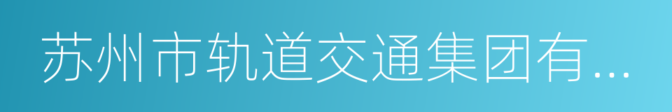 苏州市轨道交通集团有限公司的同义词