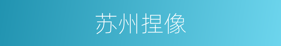 苏州捏像的同义词