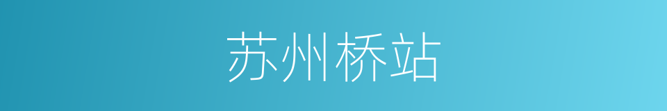 苏州桥站的同义词