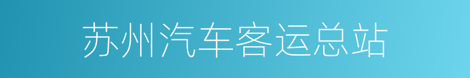 苏州汽车客运总站的同义词