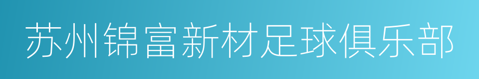 苏州锦富新材足球俱乐部的同义词