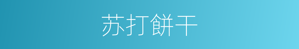 苏打餅干的意思