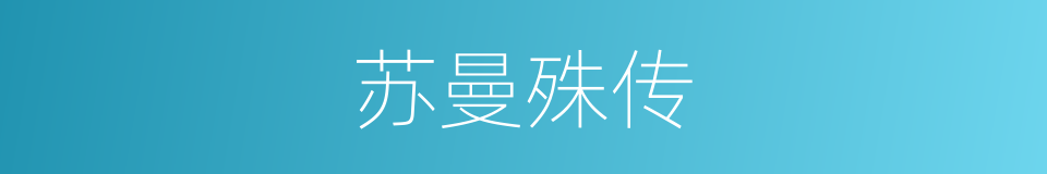 苏曼殊传的同义词