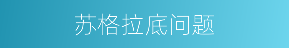 苏格拉底问题的同义词