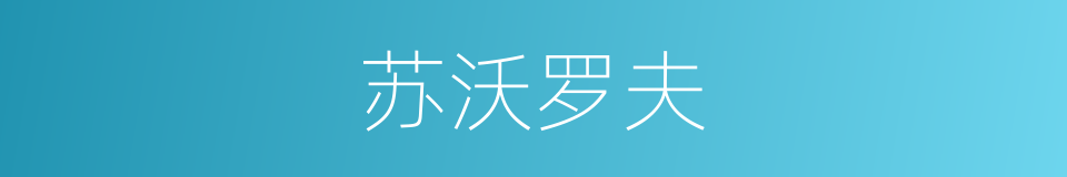 苏沃罗夫的同义词