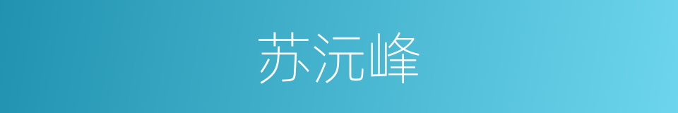苏沅峰的同义词