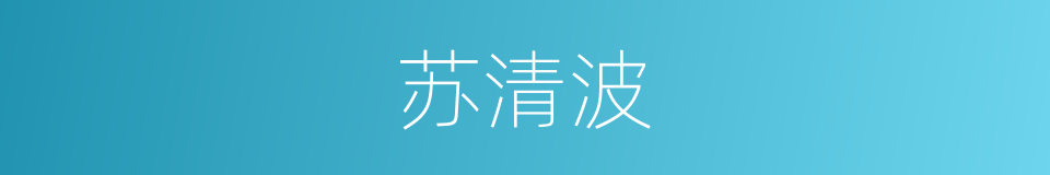 苏清波的同义词