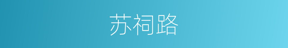 苏祠路的同义词