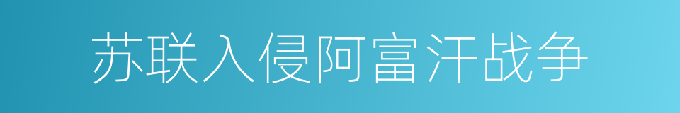 苏联入侵阿富汗战争的同义词