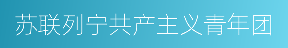 苏联列宁共产主义青年团的同义词