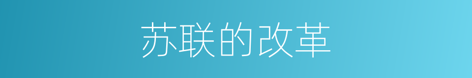 苏联的改革的同义词