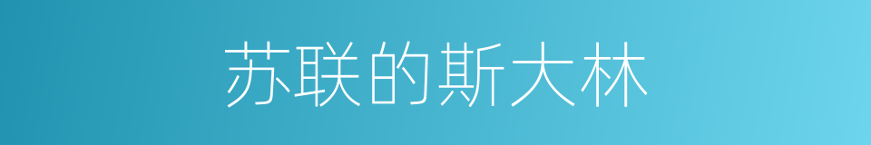 苏联的斯大林的同义词