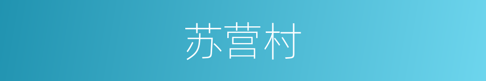 苏营村的同义词