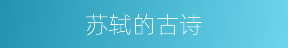 苏轼的古诗的同义词