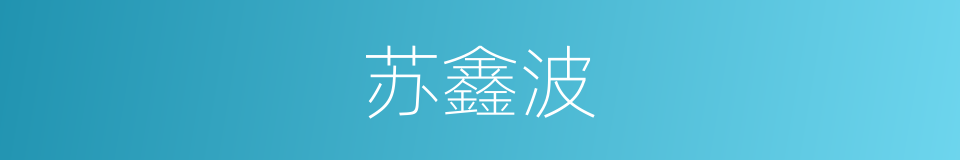 苏鑫波的同义词