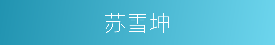 苏雪坤的同义词