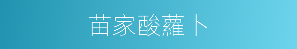 苗家酸蘿卜的同義詞