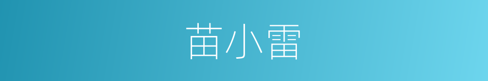 苗小雷的同义词