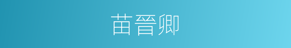 苗晉卿的同義詞
