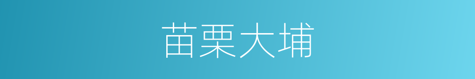 苗栗大埔的同义词