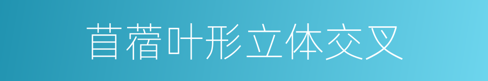 苜蓿叶形立体交叉的同义词