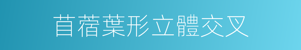 苜蓿葉形立體交叉的同義詞