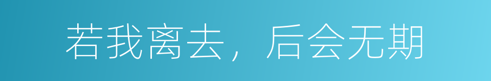 若我离去，后会无期的同义词