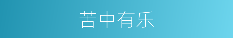 苦中有乐的意思