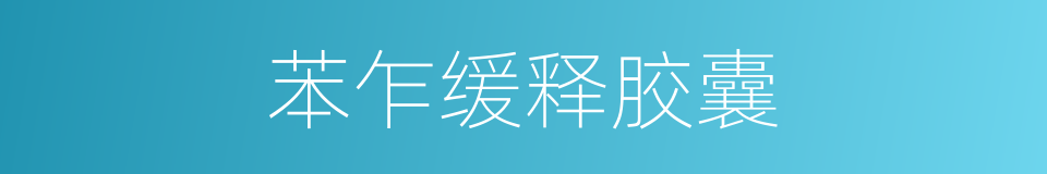 苯乍缓释胶囊的同义词