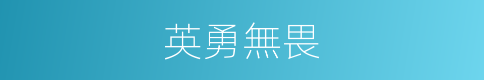 英勇無畏的意思