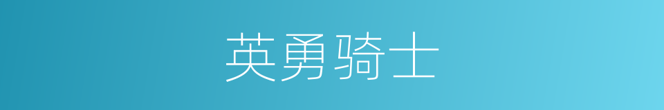 英勇骑士的同义词