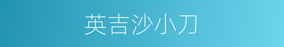 英吉沙小刀的同义词