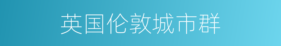 英国伦敦城市群的同义词