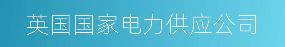 英国国家电力供应公司的同义词