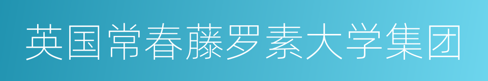 英国常春藤罗素大学集团的同义词