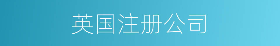 英国注册公司的同义词