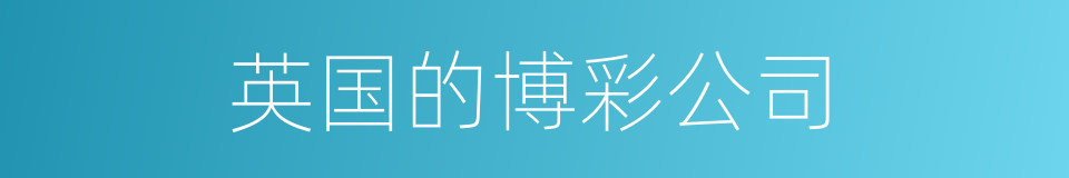 英国的博彩公司的同义词