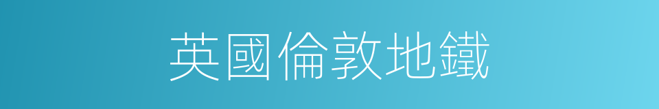 英國倫敦地鐵的同義詞