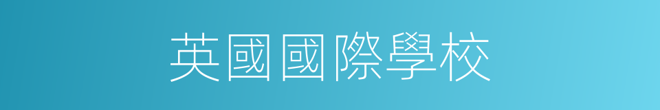 英國國際學校的同義詞