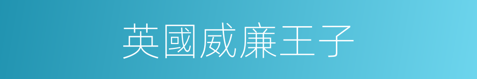 英國威廉王子的同義詞