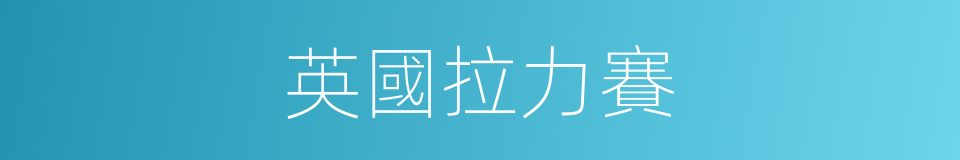 英國拉力賽的同義詞
