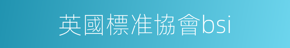 英國標准協會bsi的同義詞