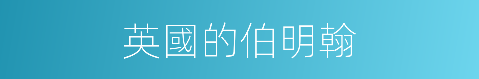 英國的伯明翰的同義詞